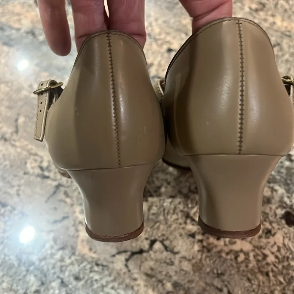 Capezio Tan Heels with Ankle Strap